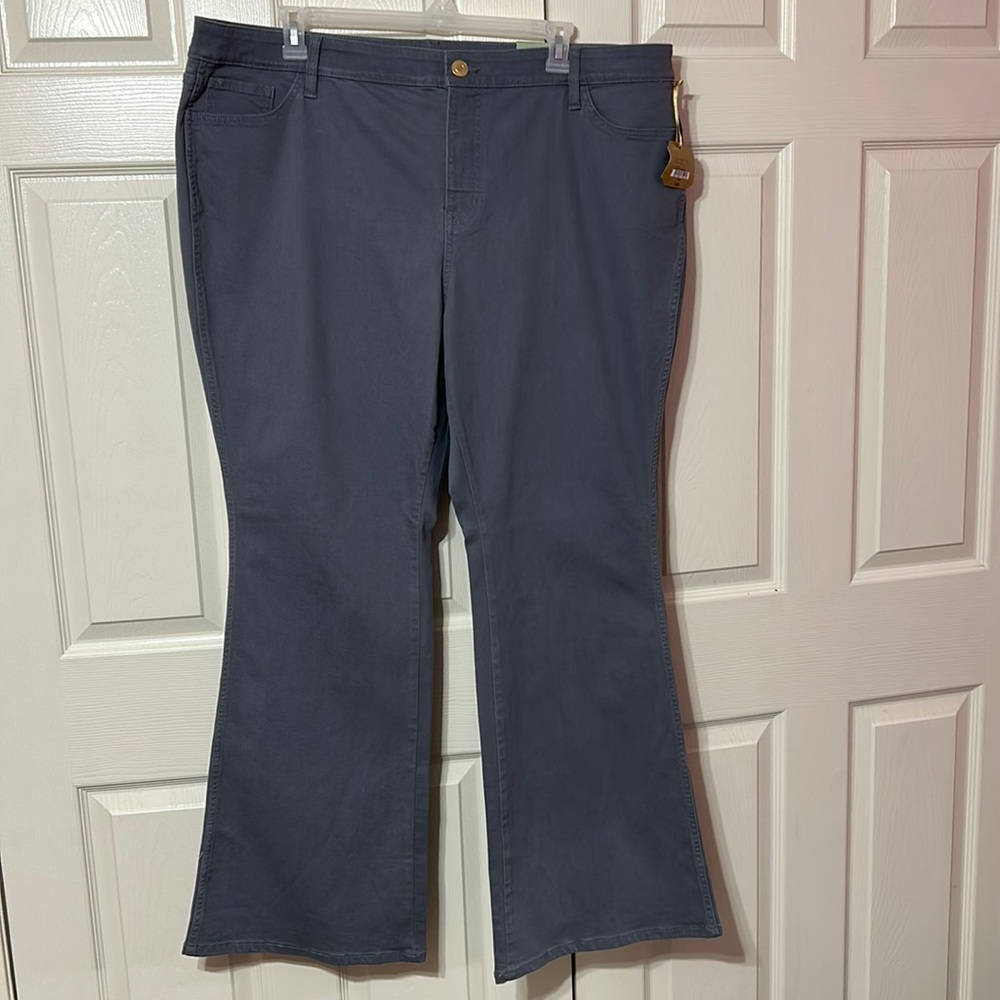 RYEGRASS Womens Gray Denim High Waist Semi Flare Jeans NWT Size 24W